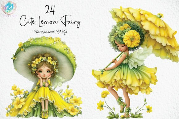 Download Whimsical Cute Lemon Fairy Clipart PNG - Clip Collection