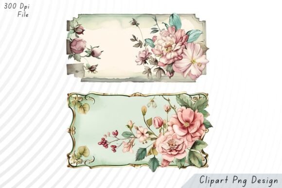 Download Victorian Bloom Vintage Floral Labels PN - Premium Resources