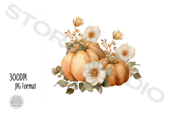 Download Fall Pumpkin Floral Arrangement Clipart - Clip Collection