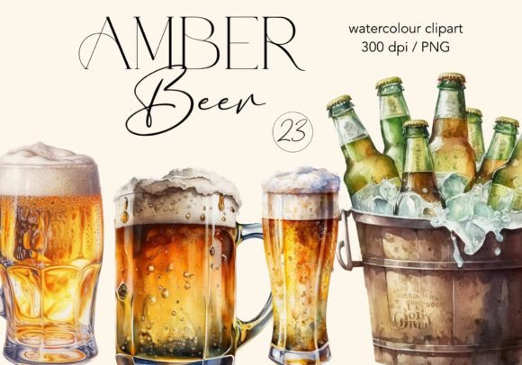 Download Amber Beer, Watercolor Clip Art  23 PNG - Clip Collection