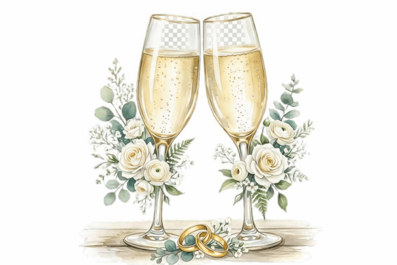 Download Wedding Champagne Glasses Clipart - Clip Collection