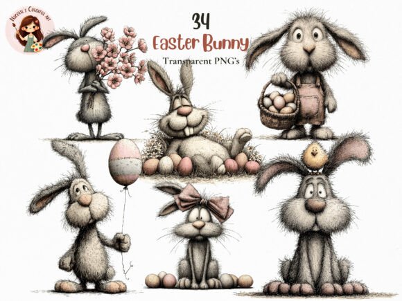 Download Whimsical Easter Bunny Clipart Png - Clip Collection