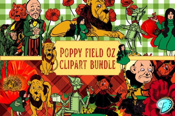 Download Poppy Field Oz Clipart Bundle - Poppy field Collection