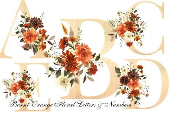 Download Watercolor Boho Floral Alphabets Clipart - Clip Collection