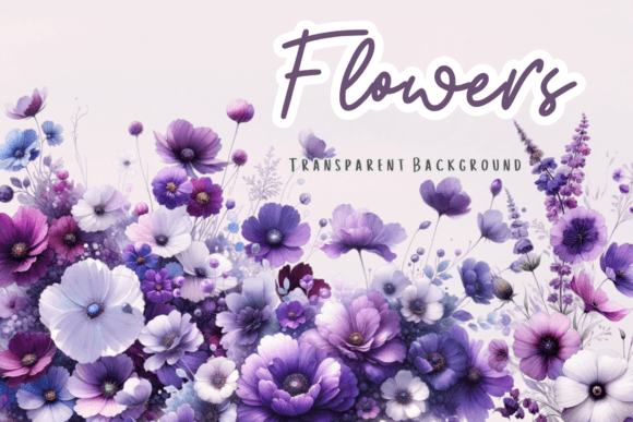 Download Purple Floral Clipart, Watercolor Blooms - Clip Collection
