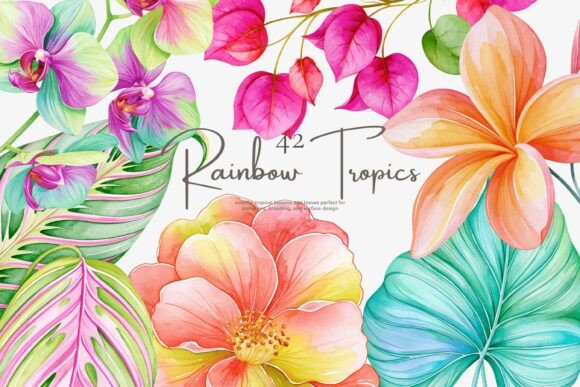 Download Tropical Flower Clipart Set - Clip Collection