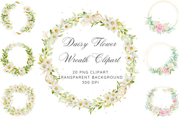 Download Daisy Flower Wreath Clipart - Clip Collection