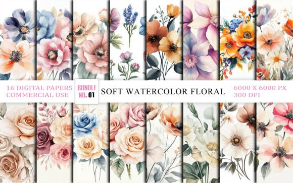 Download Soft Watercolor Floral Clipart Bundle - Clip Collection