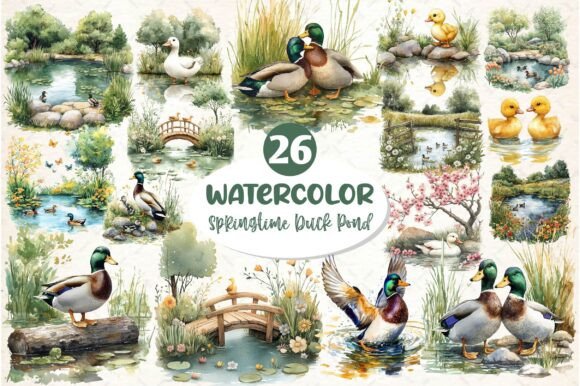 Download Springtime Duck Pond Clipart - Clip Collection