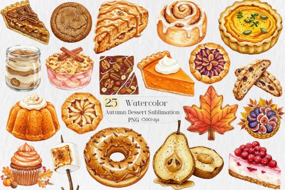 Download Autumn Dessert Sublimation Clipart - Clip Collection