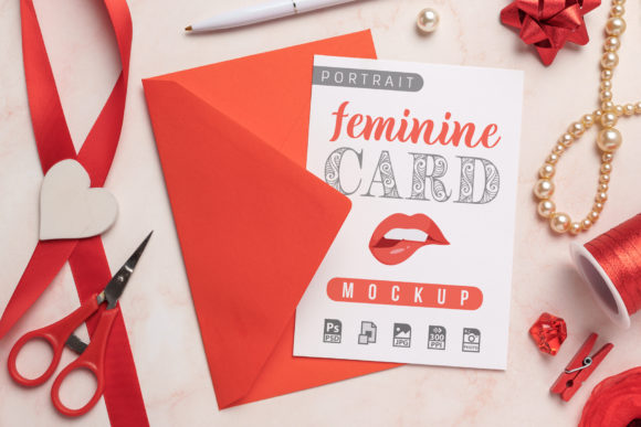 Download Feminine Card and Envelope Mockup - Feminine Collection