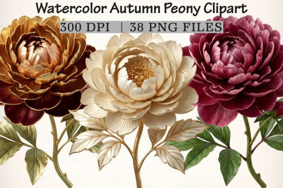 Download Watercolor Autumn Peony Clipart - Clip Collection