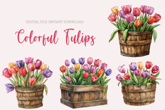 Download Watercolor Tulips Clipart Spring Flowers - Clip Collection