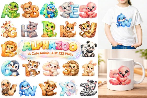 Download Cute Animal Alphabet Clipart, ABC PNG - Clip Collection