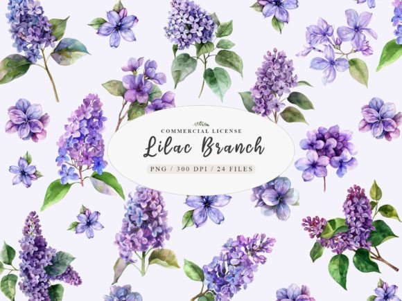 Download Watercolor Lilac Flowers Clipart, Lilac - Clip Collection