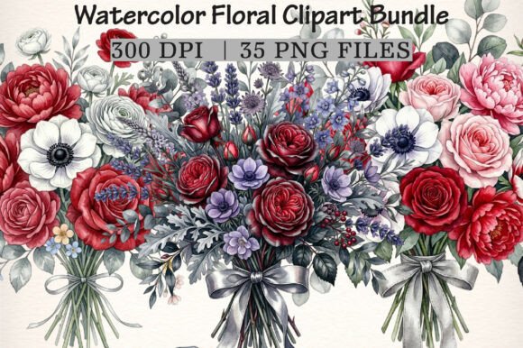 Download Watercolor Floral Clipart Bundle - Clip Collection