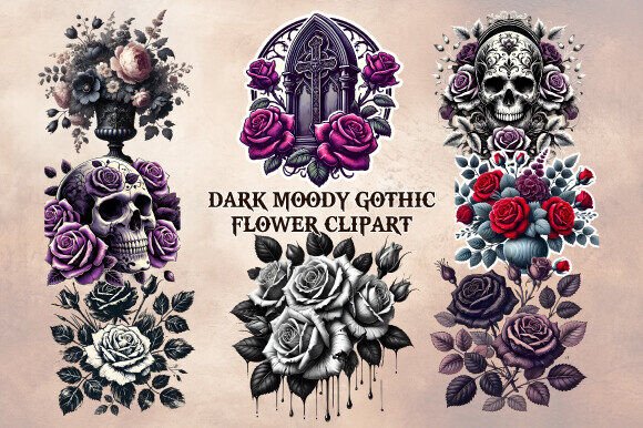 Download Dark Moody Gothic Flower Clipart - Clip Collection