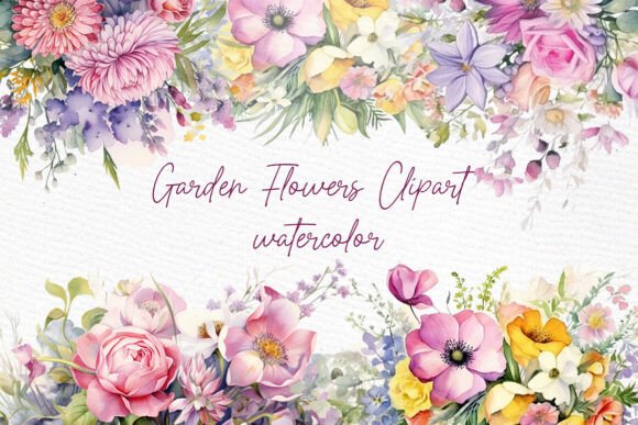 Download Watercolor Garden Flowers Clipart - Clip Collection