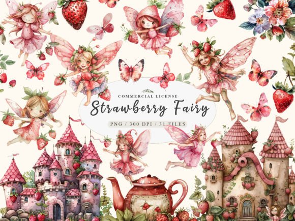 Download Fairy Garden Clipart, Strawberry Clipart - Clip Collection