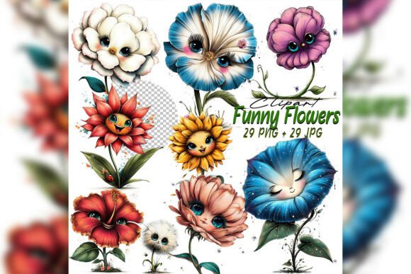 Download Whimsical Floral Clipart Set Watercolor - Clip Collection