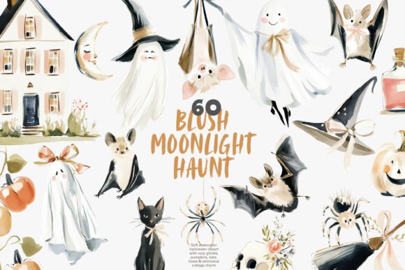 Download Soft Blush Halloween Clipart Bundle - Clip Collection