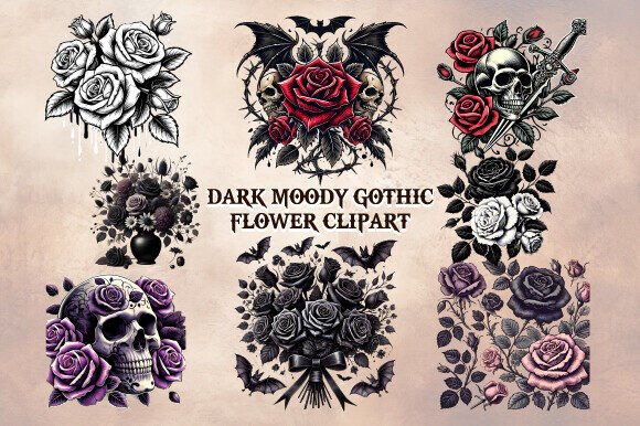 Download Dark Moody Gothic Flower Clipart - Clip Collection