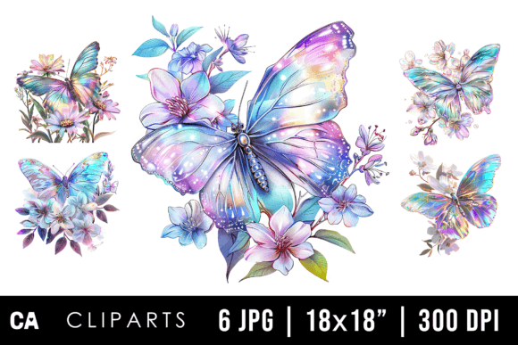 Download Rainbow Floral Butterfly Cliparts - Clip Collection