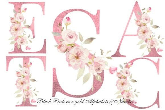 Download Blush Pink Rose Floral Alphabet Clipart - Clip Collection