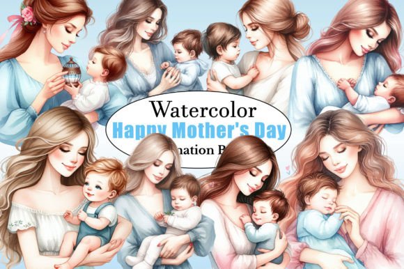 Download Watercolor Happy Mother's Day PNG Bundle - Happy mother's day png Collection