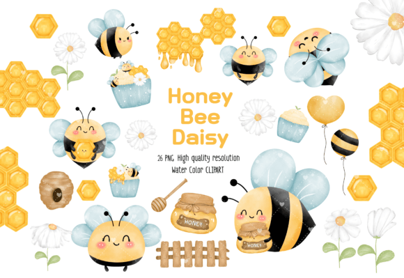 Download Cute Honey Bee Daisy Clipart - Clip Collection