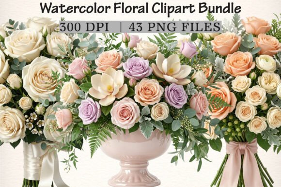 Download Watercolor Floral Clipart Bundle - Clip Collection