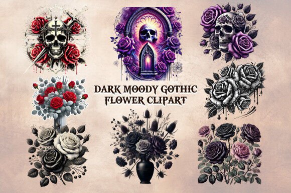 Download Dark Moody Gothic Flower Clipart - Clip Collection