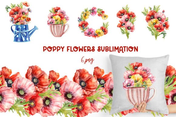 Download Watercolor Poppy Flower Clipart Bundle - Clip Collection