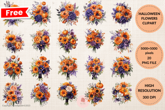 Download Free Halloween Flowers Clipart Bundle 4 - Clip Collection