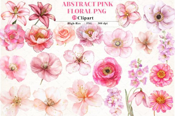 Download Abstract Pink Flower Clipart - Clip Collection