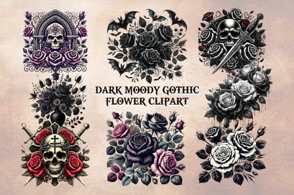 Download Dark Moody Gothic Flower Clipart - Clip Collection