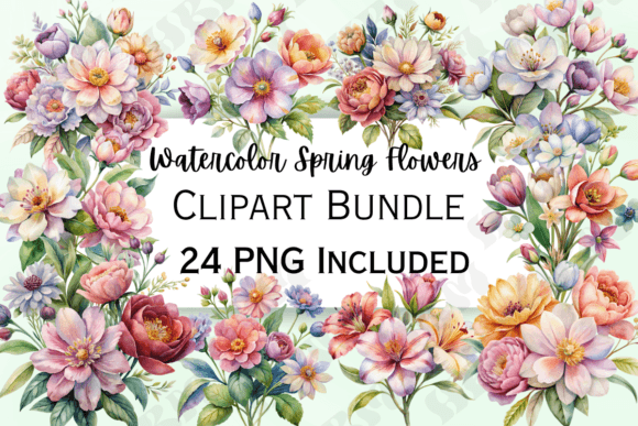 Download Watercolor Spring Flowers Clipart - Clip Collection