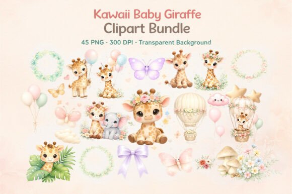 Download 45 Kawaii-Baby-giraffe-clipart-bundle - Clip Collection