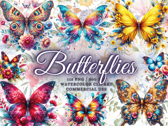 Download Watercolor Butterflies Clipart Butterfly - Clip Collection