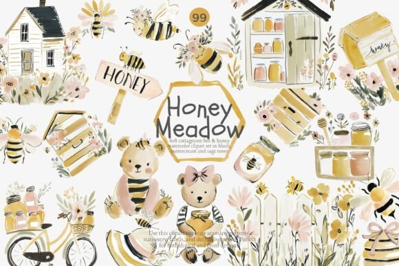 Download Honey Meadow Clipart Bundle - Clip Collection