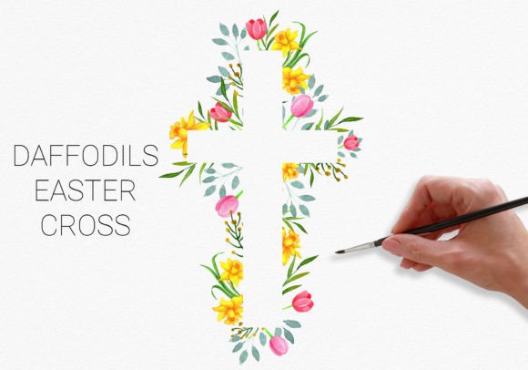 Download Daffodils Easter Cross Clipart Communion - Clip Collection
