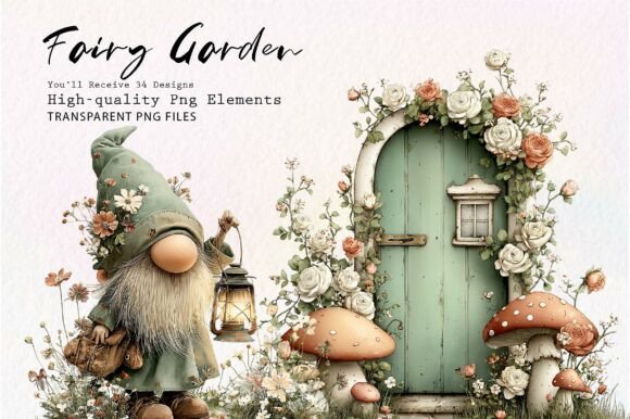 Download Whimsical Fairy Garden Clipart - Clip Collection