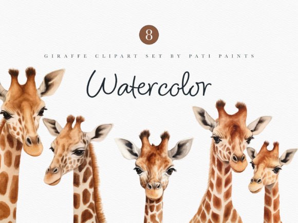 Download Watercolor Giraffe Clipart Nursery Set - Clip Collection