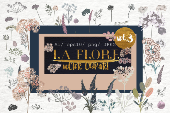 Download Vector Floral Clipart Collection in Rustic Watercolor Style Vol.3 - Clip Collection