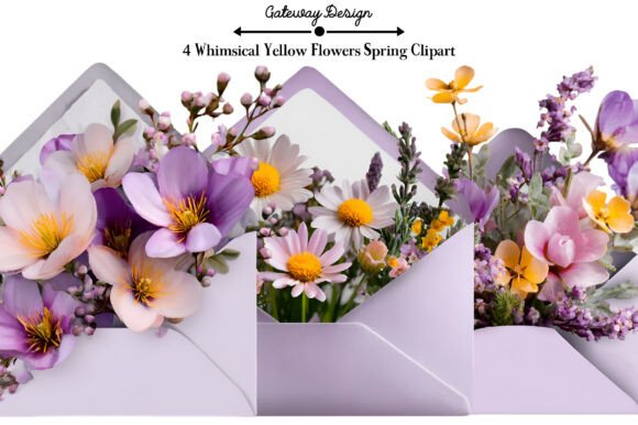 Download Whimsical Yellow Flowers Spring Clipart - Clip Collection