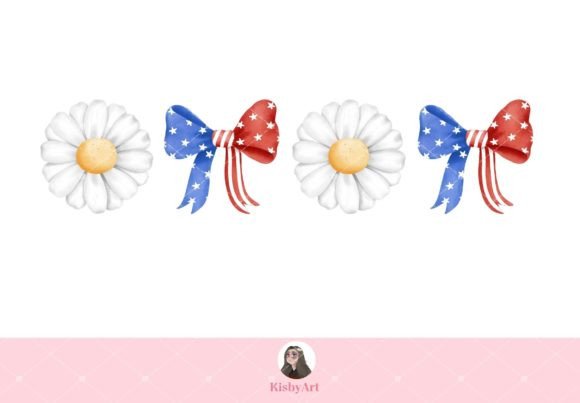 Download Patriotic Coquette Bow Daisy Clipart - Clip Collection