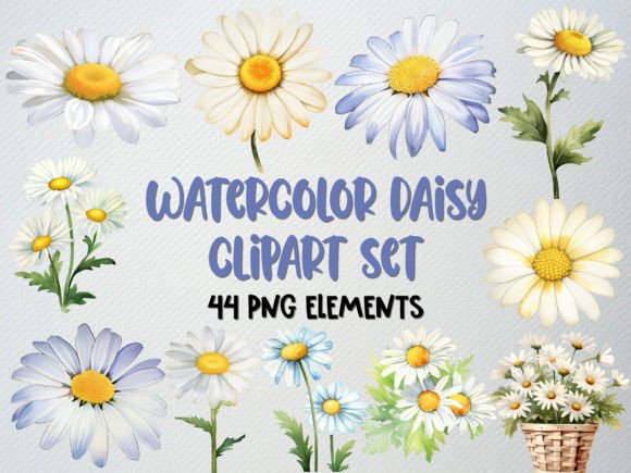 Download Watercolor Daisy Clipart, Floral Clipart - Clip Collection