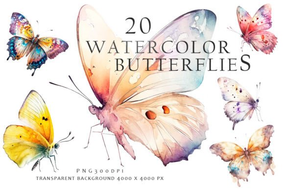 Download Watercolor Butterflies Clipart - Clip Collection