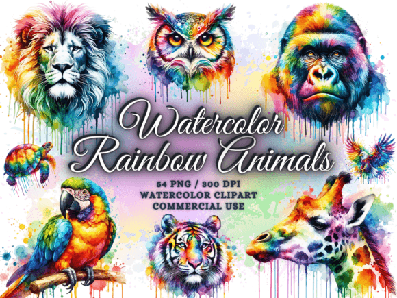 Download Rainbow Animals Clipart Cute Animal Png - Clip Collection
