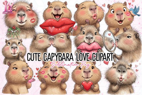 Download Cute Capybara Love Clipart PNG - Clip Collection